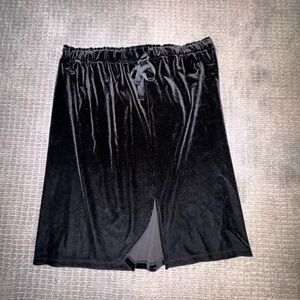 Mossimo Black Velvet Pencil Skirt W Elastic Waist & Silky Tie At Waist. Sz XXL